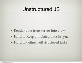 What We Want
• Build apps like lego
• Everything has a
place
Thursday, September 12, 13
 