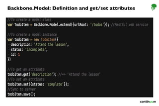 Backbone.Model: Definition and get/set attributes
 