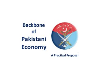 Backbone
of
Pakistani
Economy
A Practical Proposal
 