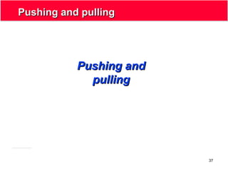 37
Pushing and pullingPushing and pulling
Pushing andPushing and
pullingpulling
 