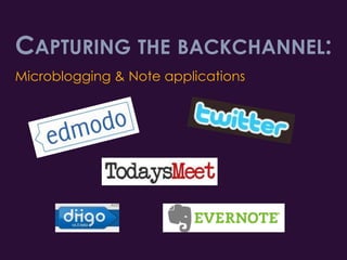 Capturing the backchannel: Microblogging & Note applications 