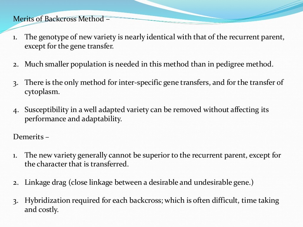 Backcross Method In Plant Breeding Ppt