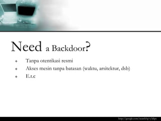 backdooring workshop