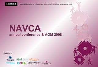 National Association for Voluntary and Community Action    local focus national voice NAVCA   annual conference & AGM 2008 Supported by 