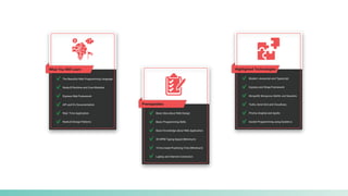 What You Will Learn
The Beautiful Web Programming Language
NodeJS Runtime and Core Modules
Express Web Framework
API and It's Documentation
Real -Time Application
NodeJS Design Patterns
Prerequisites
Basic Idea about Web Design
Basic Knowledge about Web Application
30 WPM Typing Speed (Minimum)
Laptop and Internet Connection
10 hrs/week Practicing Time (Minimum)
Basic Programming Skills
Highlighted Technologies
Modern Javascript and Typescript
Express and Strapi Framework
MongoDB, Mongoose, MySQL and Sequelize
Twilio, Send Grid and Cloudinary
Prisma Graphql and Apollo
Socket Programming using Socket.io
 