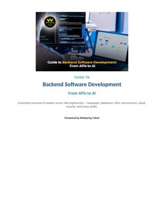 Comprehensive Guide to Modern Backend Software Development: APIs ...