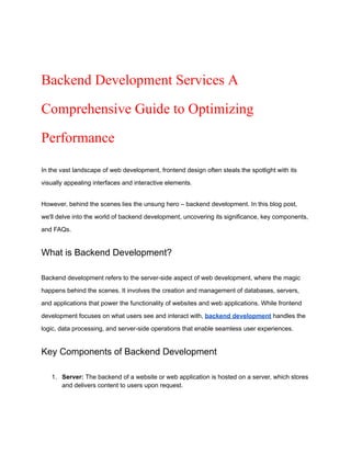 Backend Development Services A Comprehensive Guide to Optimizing ...