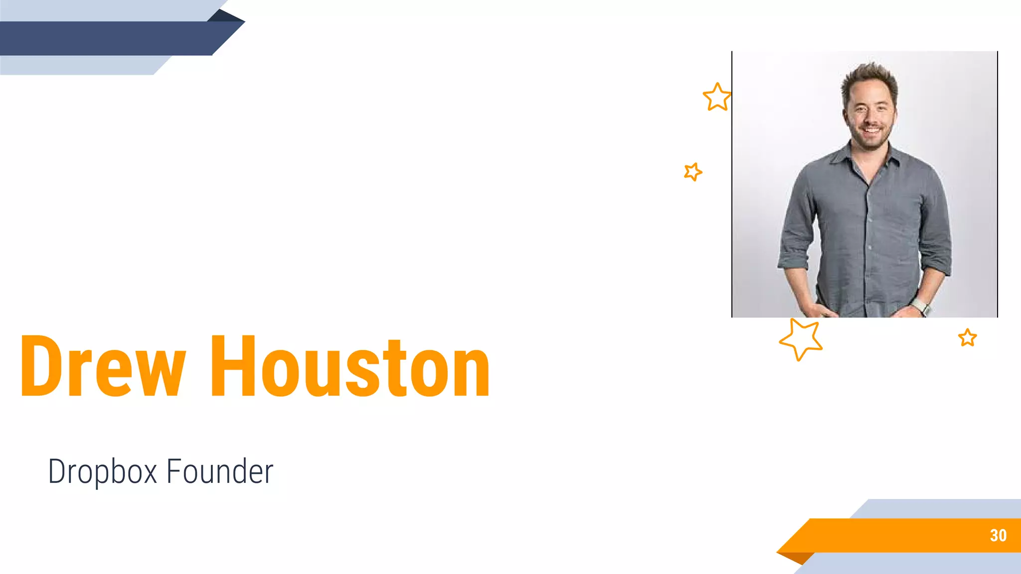 Drew Houston
Dropbox Founder
30
 