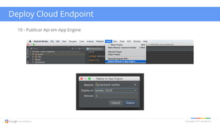 Copyright 2015 Google Inc
Deploy Cloud Endpoint
10 - Publicar Api em App Engine
 