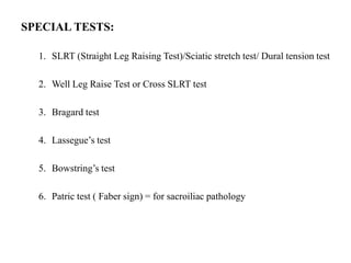 Back/Spine examination | PPTX