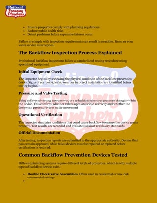 Backflow Inspection A Critical Step in Protecting Drinking Water ...