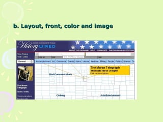b. Layout,  front, color and image 