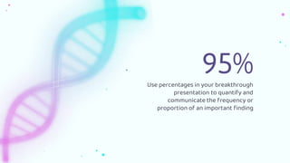 Use percentages in your breakthrough
presentation to quantify and
communicate the frequency or
proportion of an important finding
95%
 