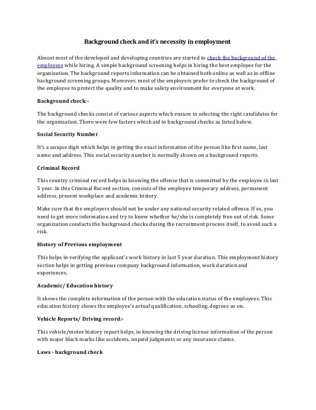 Completely Free Background Check >> Background Check And It S Necessity In Employment Completely Free Background Check >> Background Check And It S Necessity In Employment