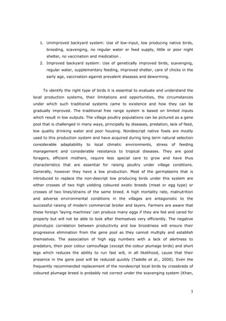 Opportunities of Poultry Breeding Programmes for Family Production in ...