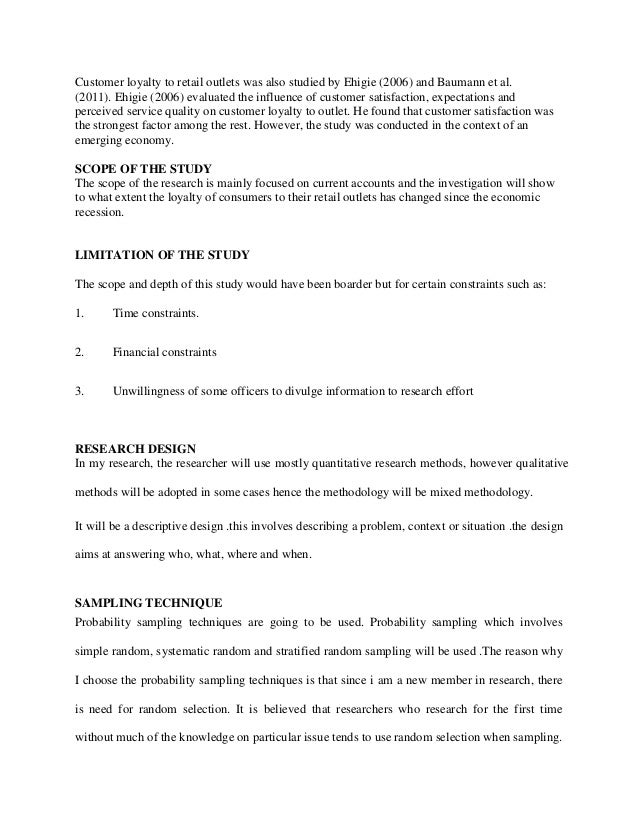 Research proposal customer service