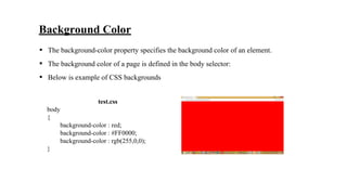 Background property in css