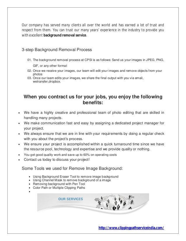 Background removal service