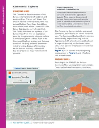 1-4 THE CITY OF EUREKA | WATERFRONT SPECIFIC PLAN
CHAPTER
1
:
BACKGROUND
REPORT
Figure 2. Vacant Sites in Plan Area
Commer...