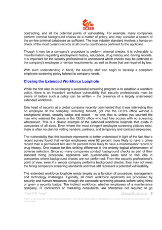 Background Screening Security Activity Background screening | PDF