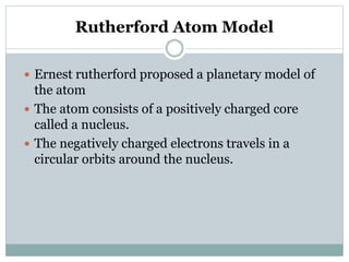 Planetary Model By Rutherford Ritism Background to nanotechnology | PPTX