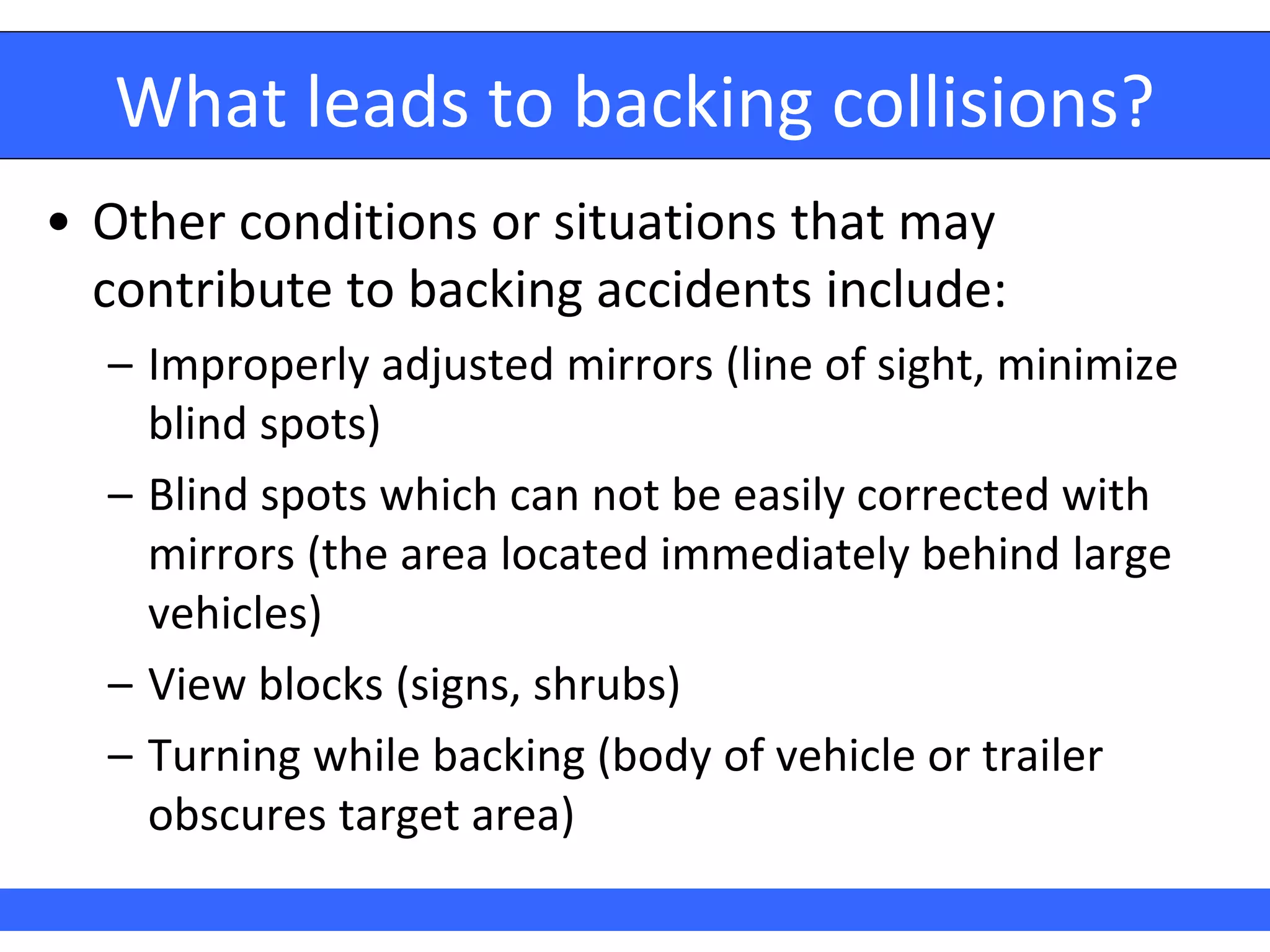 Backing Collisions Presentation | PPTX