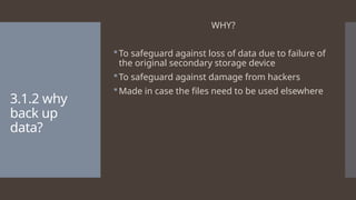 Backing up of data IGCSE ICT Chapter 3.ppt