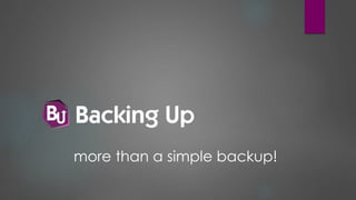 more than a simple backup!
 
