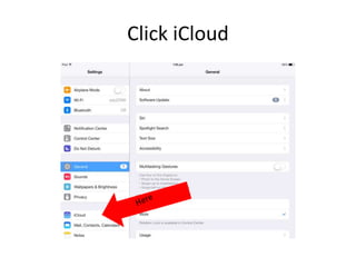 Click iCloud
 