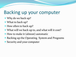 Backing up your computer | PPTX