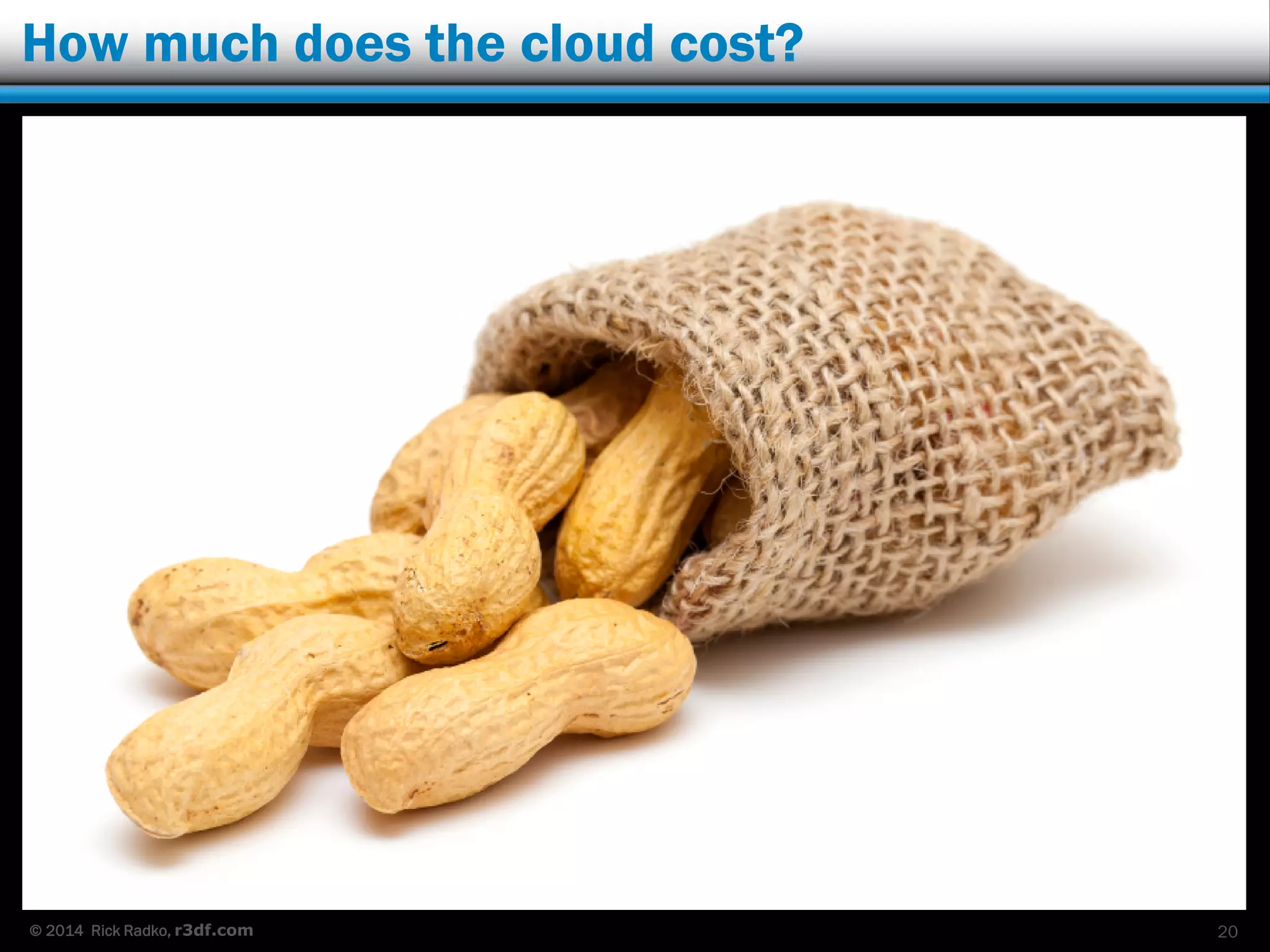 © 2014 Rick Radko, r3df.com
How much does the cloud cost?
20
 