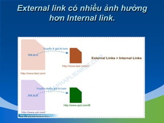 External link có nhiều ảnh hưởng
hơn Internal link.
 