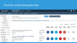 Find the content that gets links
 