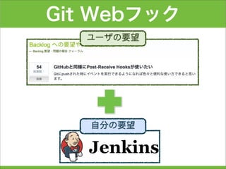 Git Webフック
ユーザの要望
自分の要望
 