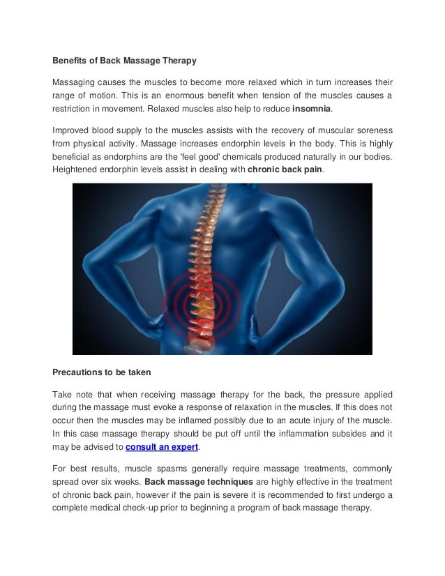Back Massage Therapy For Chronic Back Pain Relief