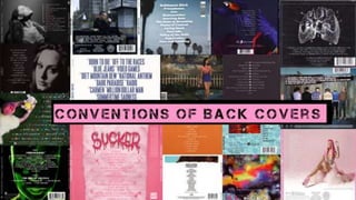 Conventions of Back covers
 