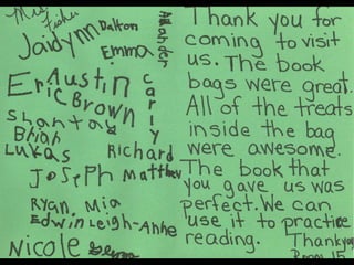 Thank You Notes from Hammonton 1st Graders
