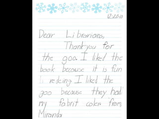 Thank You Notes from Hammonton 1st Graders