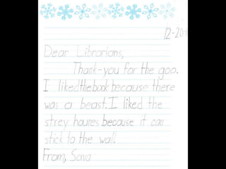 Thank You Notes from Hammonton 1st Graders