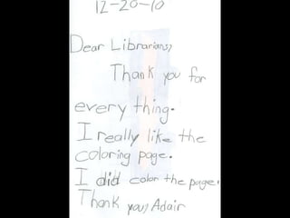 Thank You Notes from Hammonton 1st Graders