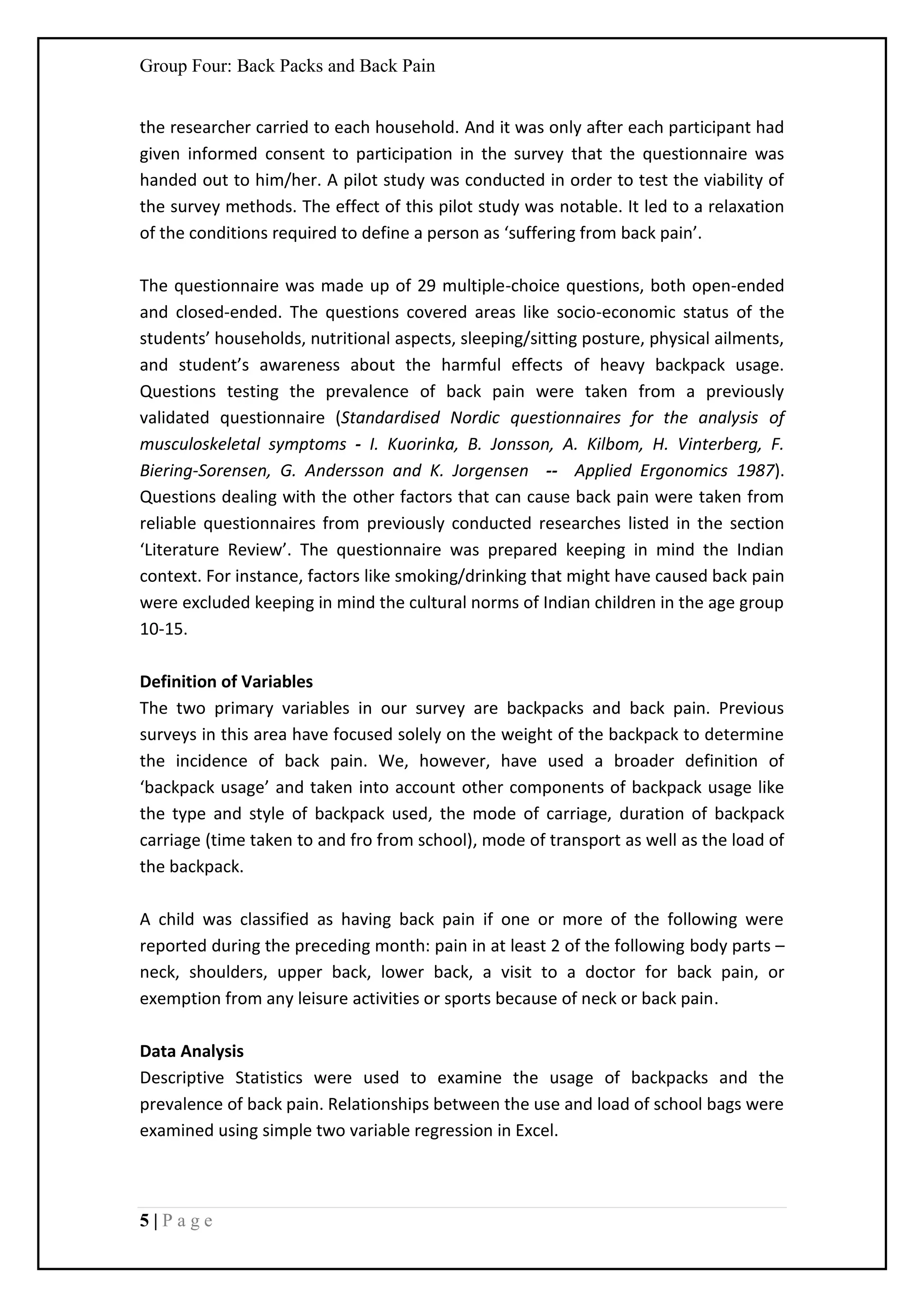 Backpack Sud Group.pdf Backpacks and back pain | PDF