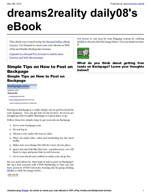 Simple Tips To Post Ads On Backpage