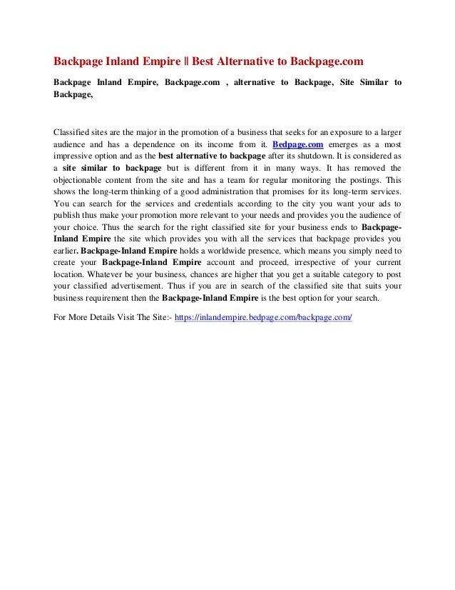 Backpage Inland Empire Pdf