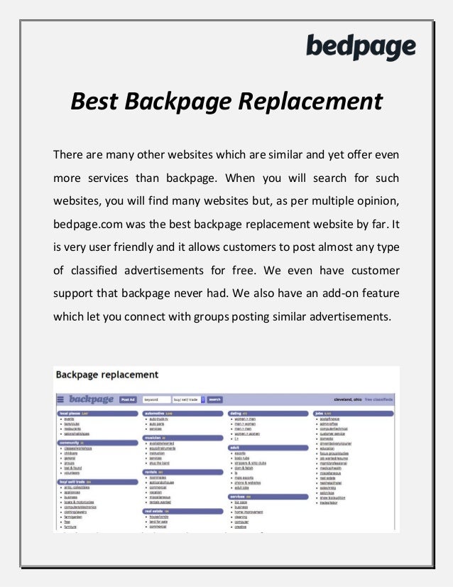 Backpage Replacement Bedpage