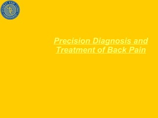 Precision Diagnosis and Treatment of Back Pain 