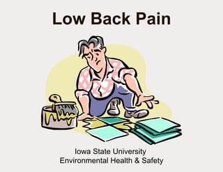 Low Back Pain Iowa State University  Environmental Health & Safety 