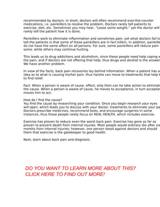 Tips and tricks about back pain