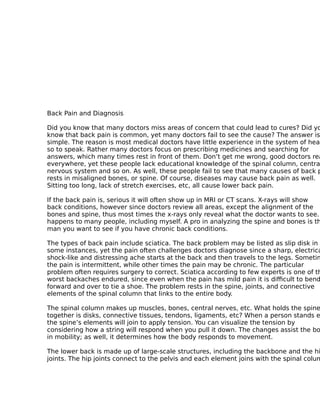 Tips and tricks about back pain