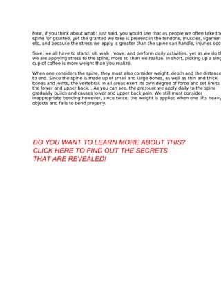 Tips and tricks about back pain