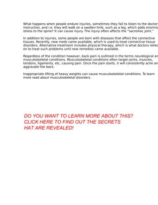 Tips and tricks about back pain